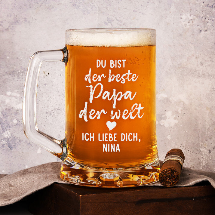 Du bist der beste Papa - Personalisierter Bierkrug
