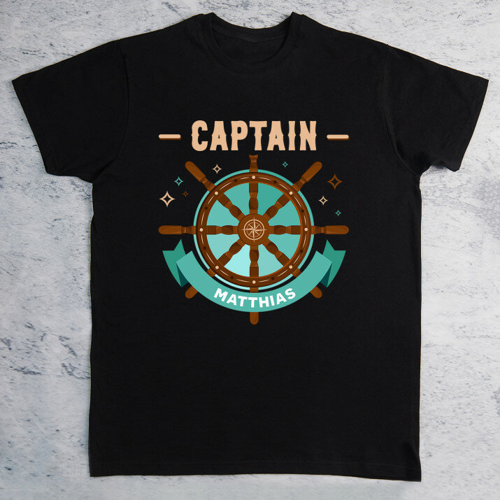 Captain - Schwarzes T-Shirt für Herren