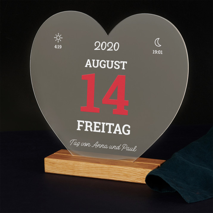 Seite kalender - Druck auf Acrylglas Herz