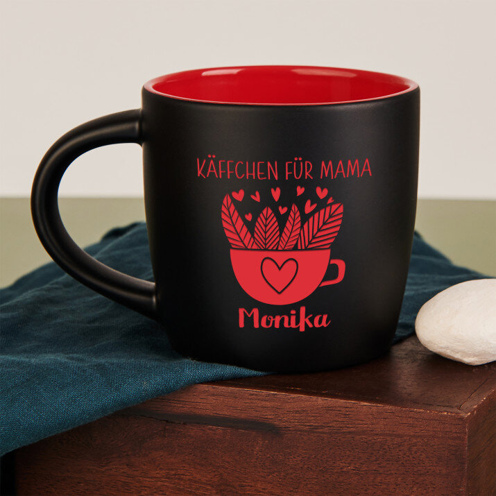 Käffchen für Mama - Schwarzer keramikbecher