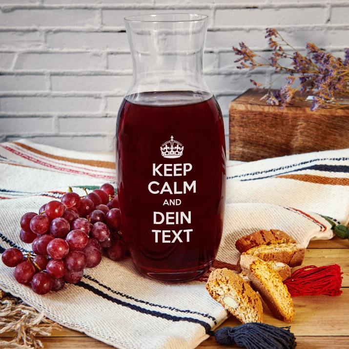 Keep Calm - Karaffe mit Gravur