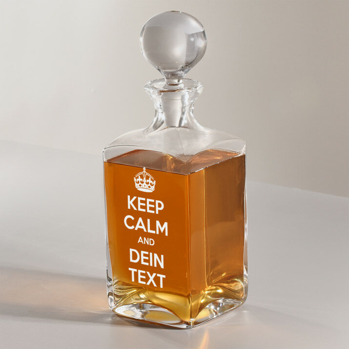 Keep Calm - Whiskykaraffe mit Gravur