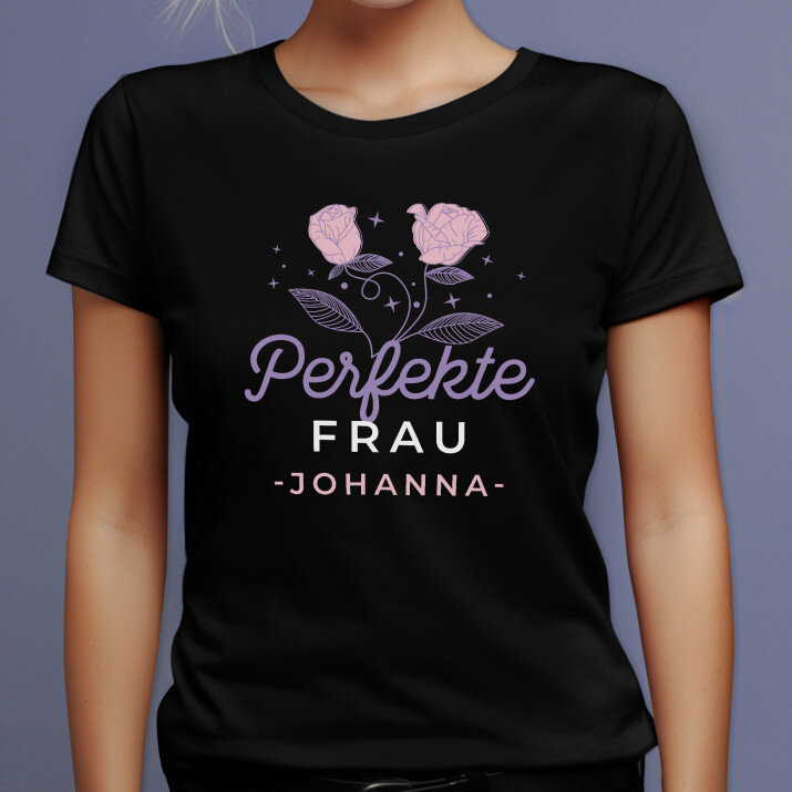 Perfekte frau - Schwarzes T-Shirt für Damen