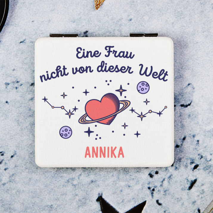 Frau nicht von dieser Welt - Taschenspiegel mit Aufdruck