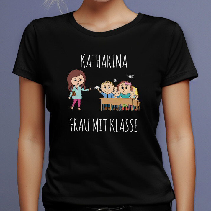 Frau mit klasse - Schwarzes T-Shirt für Damen