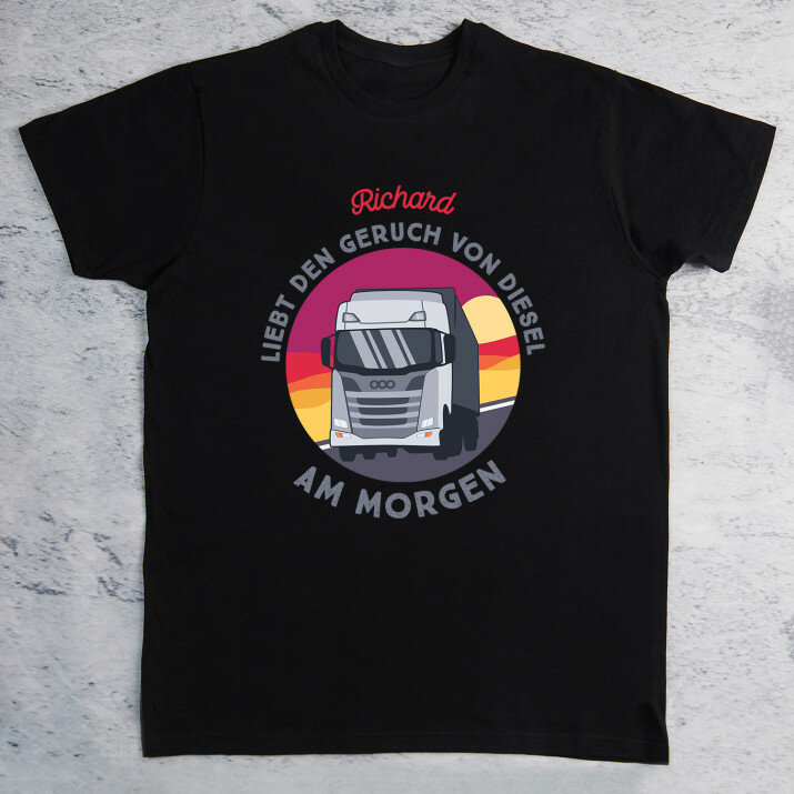 Liebt den Geruch von Diesel am Morgen - Schwarzes T-Shirt für Herren