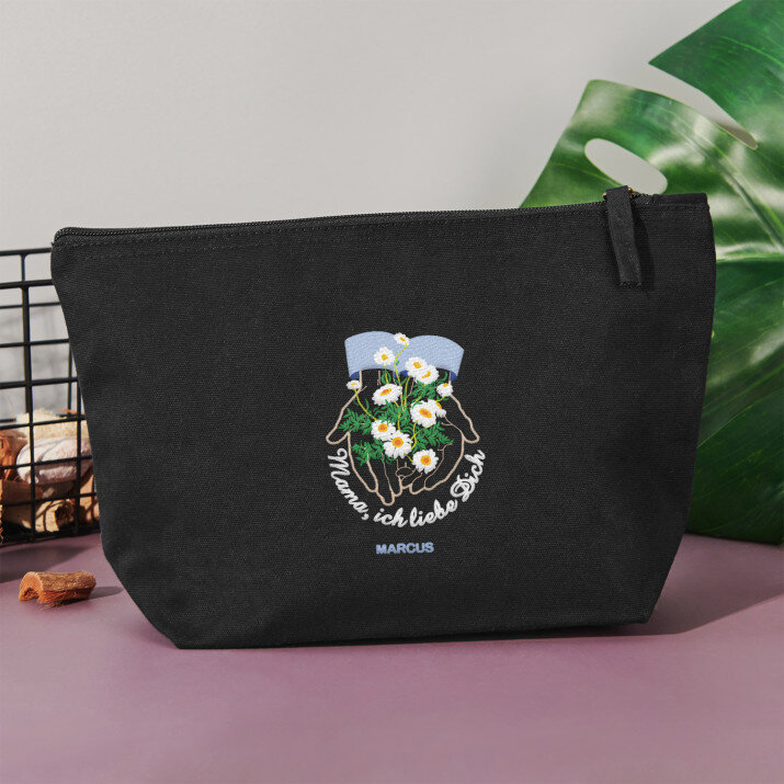 Mama, ich liebe dich - Dunkelblaue Kosmetiktasche