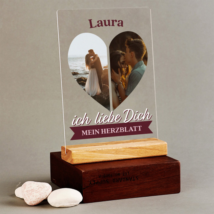 Ich liebe Dich mein Herzblatt - Druck auf Acrylglas