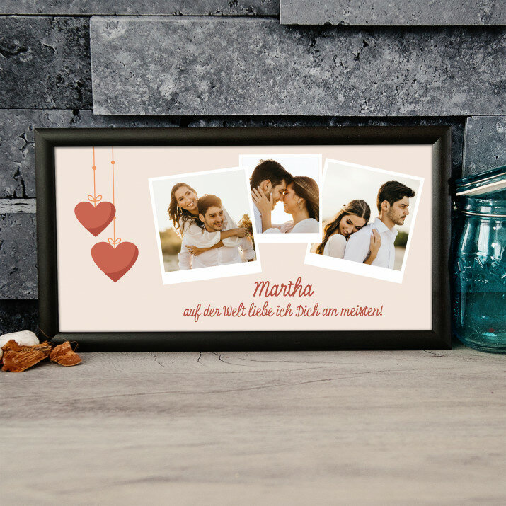Ich liebe dich am meisten - Kunstdruck mit Rahmen