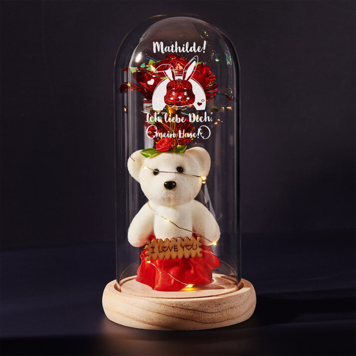 Ich liebe dich, mein hase - Ewige Rose mit Teddybär