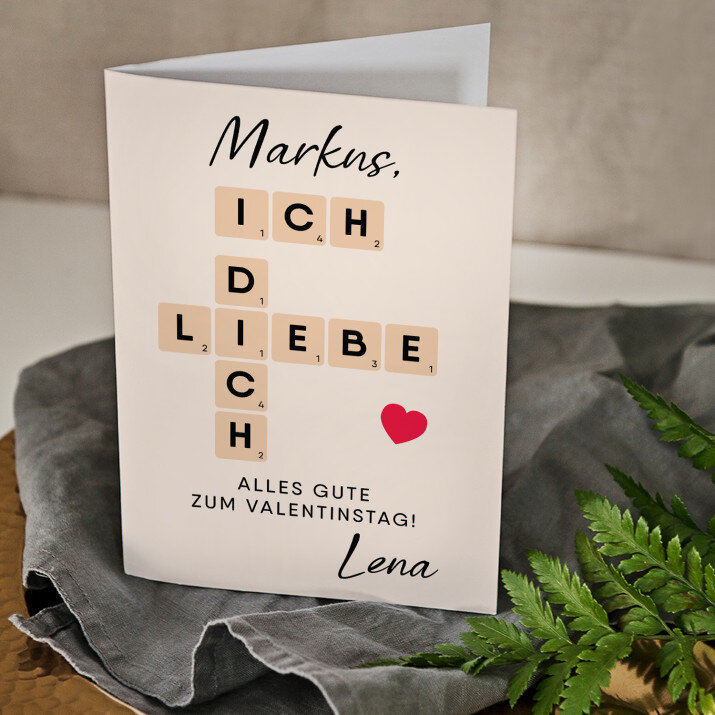ich liebe Dich Scrabble - Glückwunschkarte