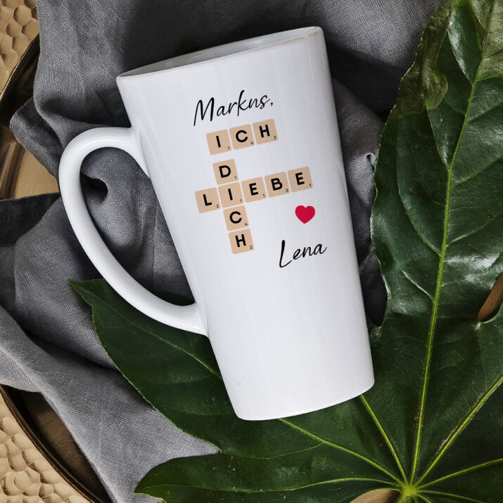ich liebe Dich Scrabble - Personalisierte Tasse