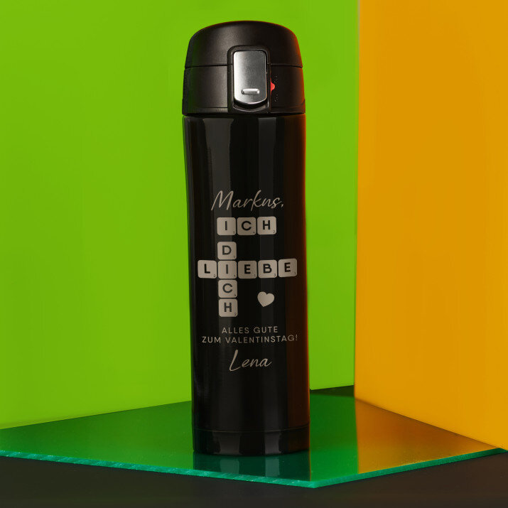 ich liebe Dich Scrabble - Thermobecher 440 ml