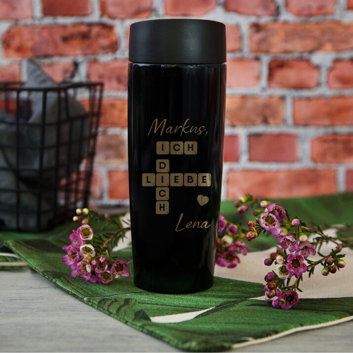 ich liebe Dich Scrabble - Thermobecher