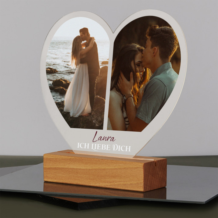 Ich liebe dich herz - Druck auf Acrylglas Herz led