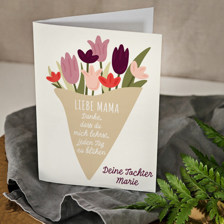 Liebe Mama Blumen - Glückswunschkarte