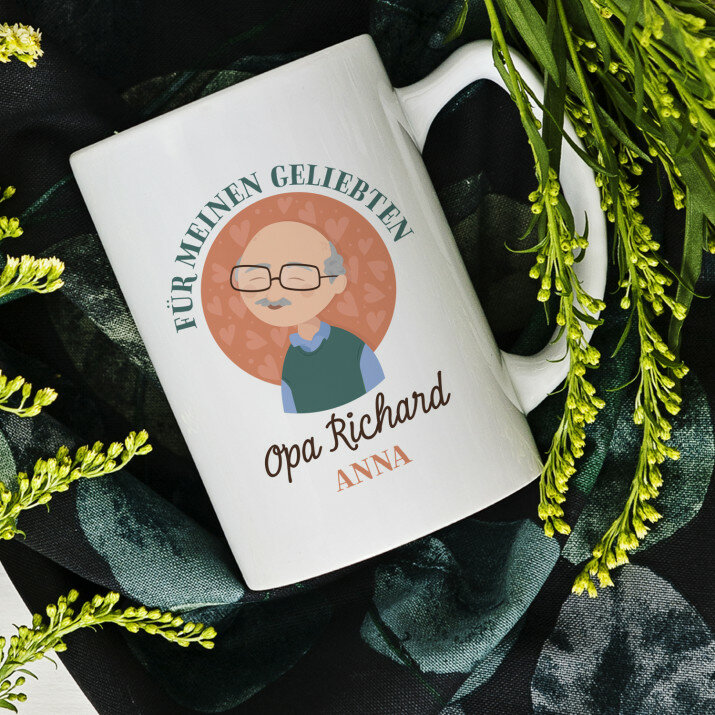 Für meinen geliebten Opa - personalisierte Tasse