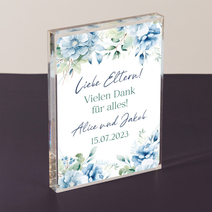 Liebe Eltern! Vielen Dank für alles - Acrylblock