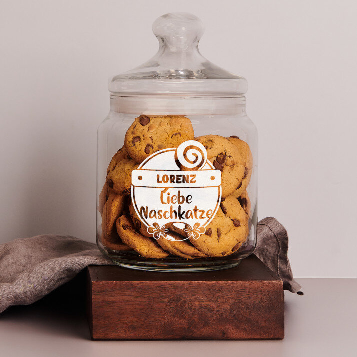 Liebe Naschkatze - Keksglas mit Gravur Liebe Naschkatze - Keksglas mit Gravur