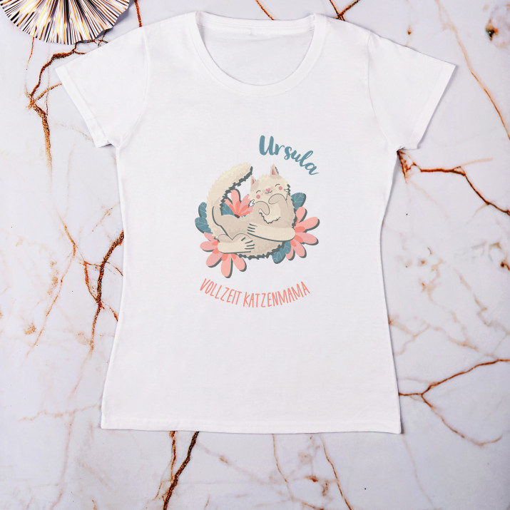 Katzenmama - T-Shirt mit Aufdruck für Damen