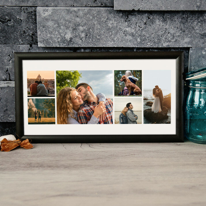 love collage - Kunstdruck mit Rahmen