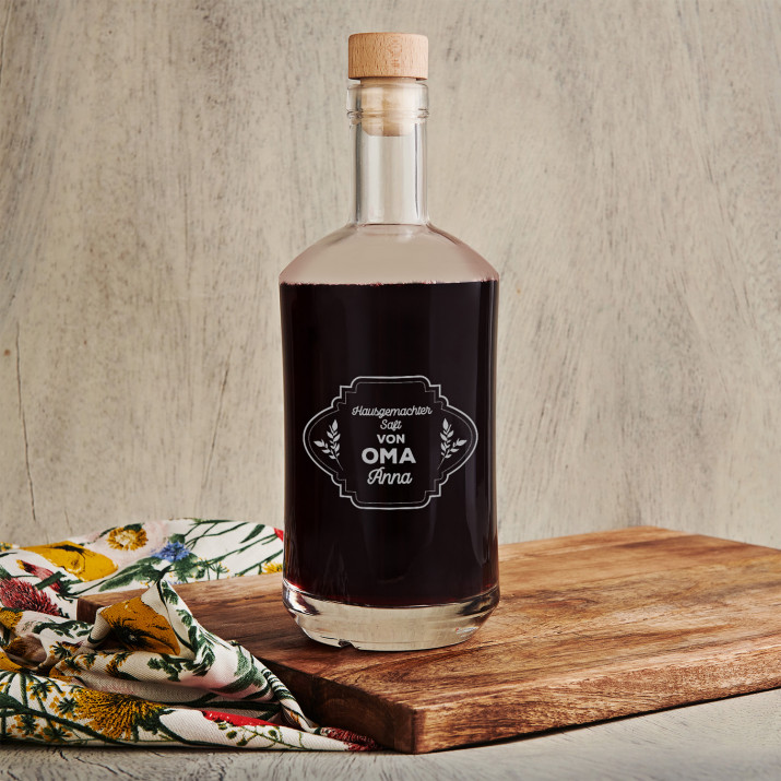 Hausgemachter Saft- Glasflasche