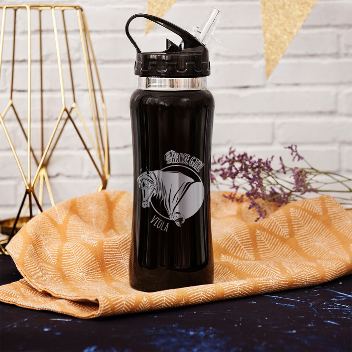 Horse Girl - Trinkflasche mit Gravur