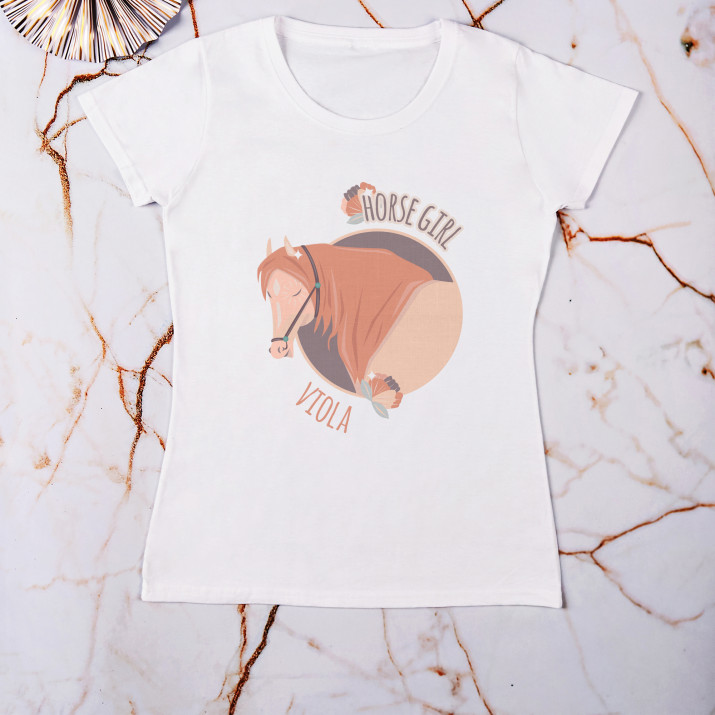 Horse Girl - T-Shirt mit Aufdruck für Damen