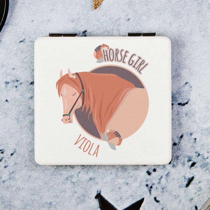 Horse Girl - Taschenspiegel mit Aufdruck
