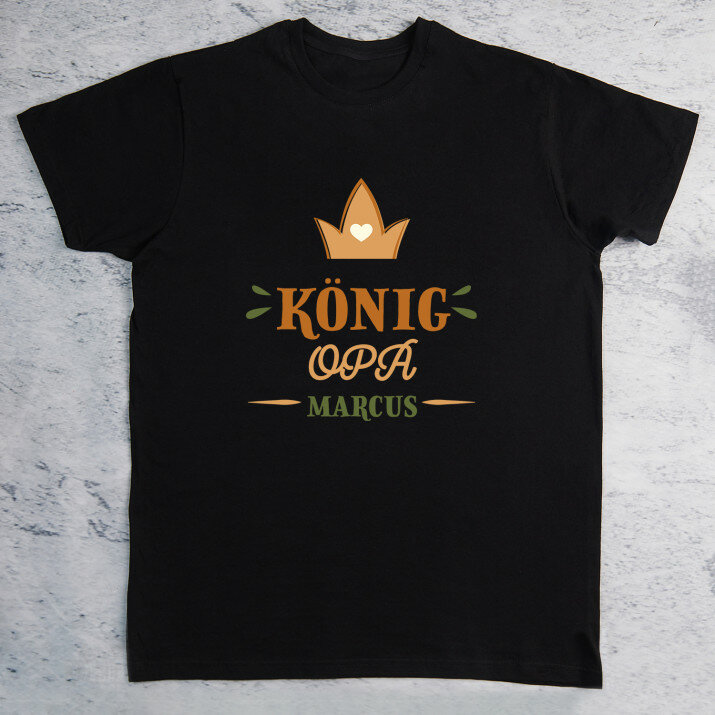 Opa König - Schwarzes T-Shirt für Herren