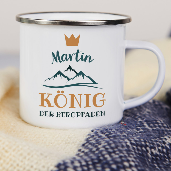 König der Bergpfaden - emaillierter Becher