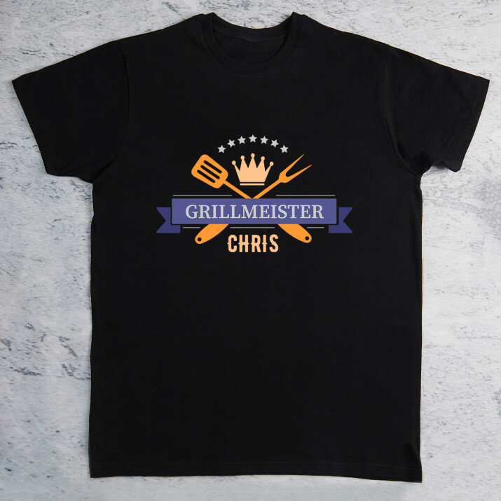 Grillmeister - Schwarzes T-Shirt für Herren