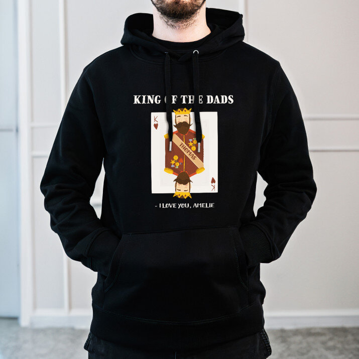 King of the dads - Schwarzer Kapuzenpullover für Herren