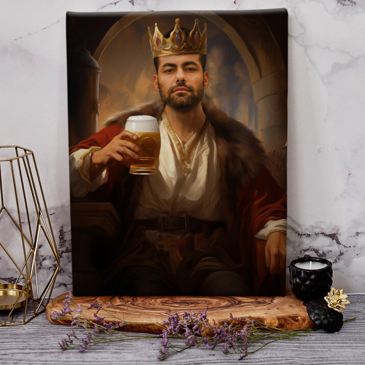 Ein König mit einem Bier - Königsporträt