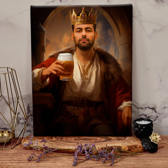 Ein König mit einem Bier - Königsporträt