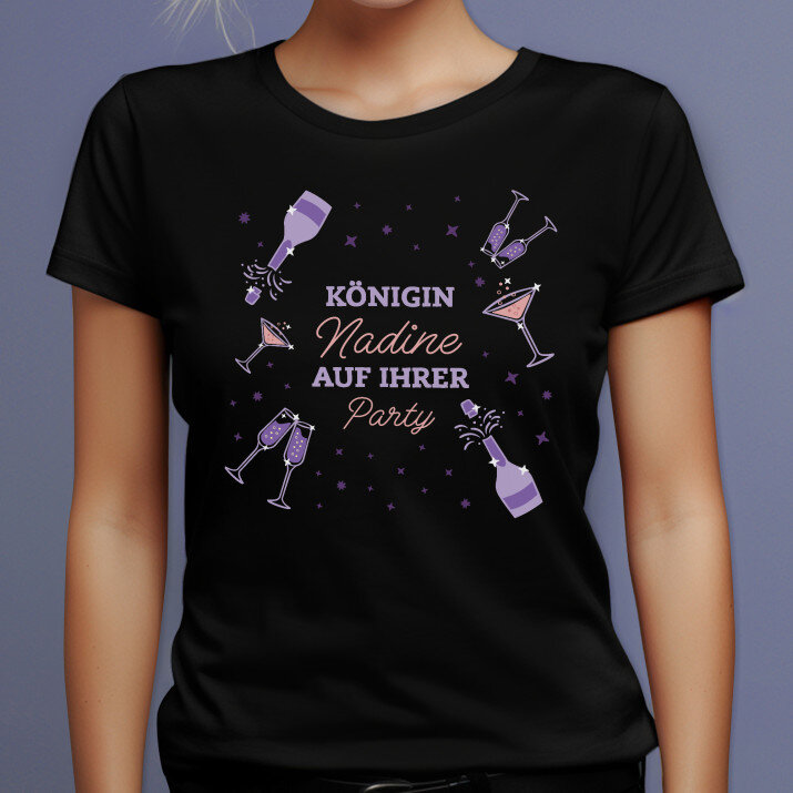 Königin der party - Schwarzes T-Shirt für Damen