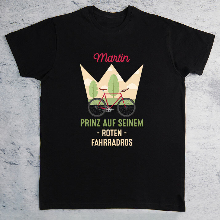 Prinz auf seinem Fahrradross - Schwarzes T-Shirt für Herren