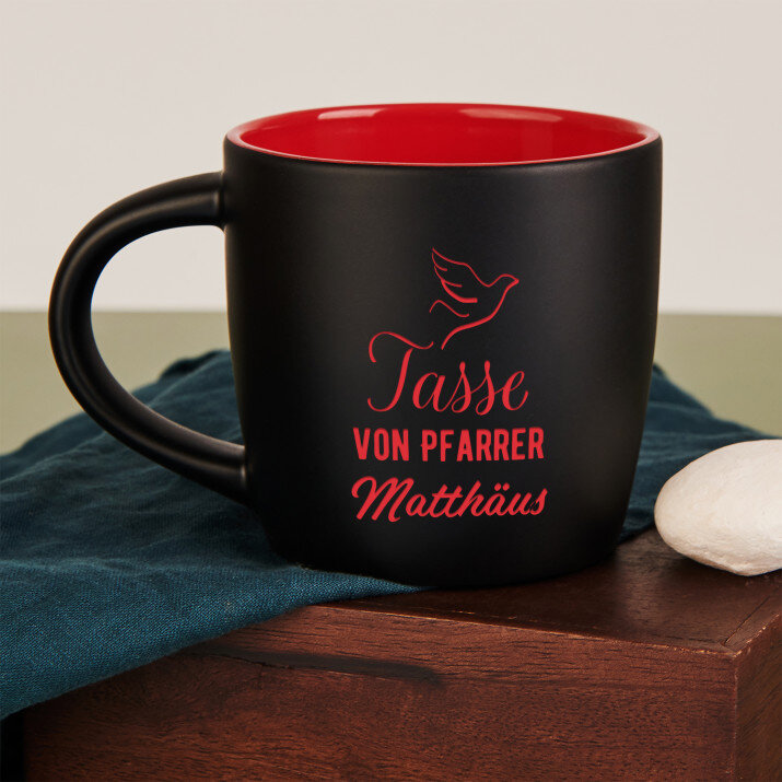 Die Tasse des Pfarrers - Schwarzer keramikbecher