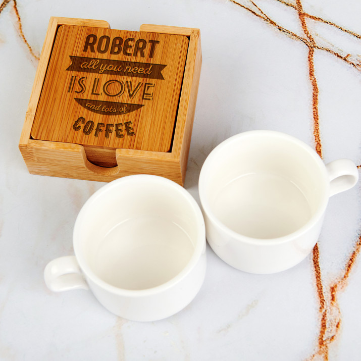 Love and lots of coffee - Tassenuntersetzer