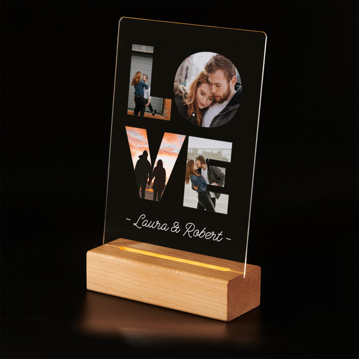 Love - Druck auf Acrylglas mit LED Beleuchtung