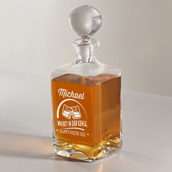 Whisky in der Kehle - Whiskykaraffe mit Gravur