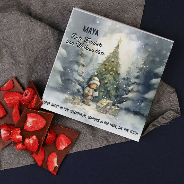 Der Zauber von Weihnachten - Schokolade mit Erdbeeren