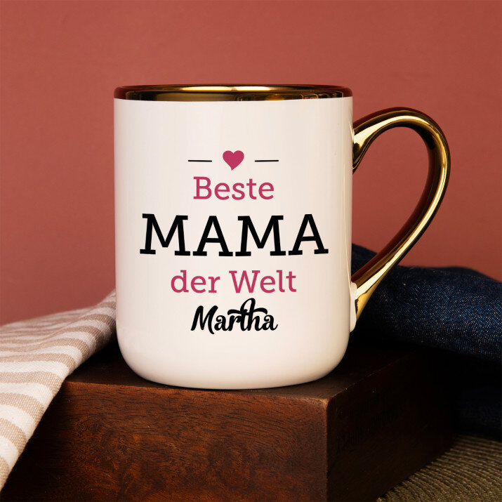 Mama - Ein Becher mit Goldrand
