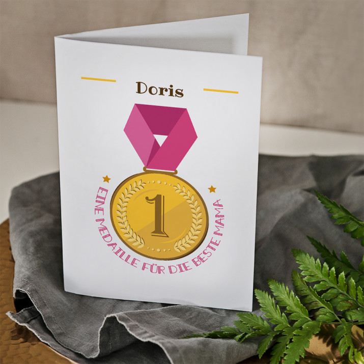 Medaille für Mama - Glückswunschkarte