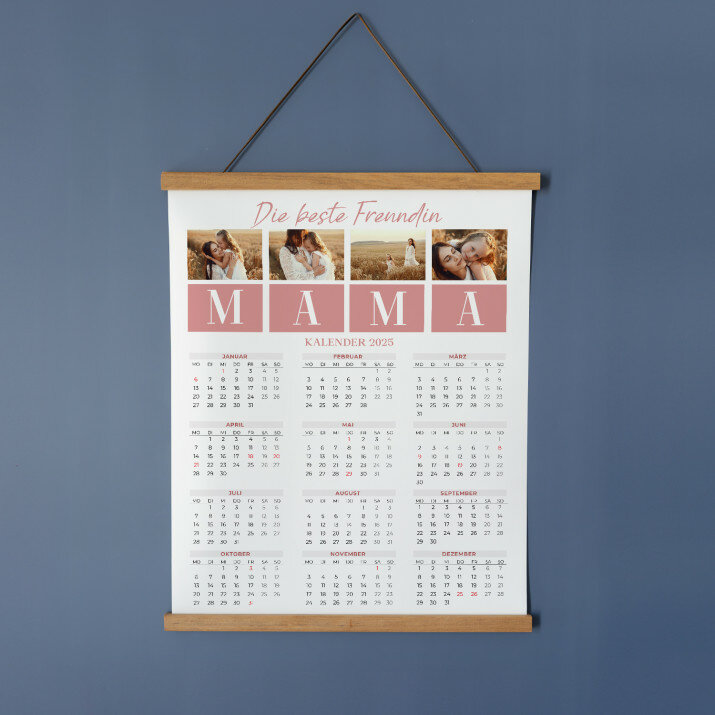 Mama beste Freundin - Poster-Kalender mit Holzleisten