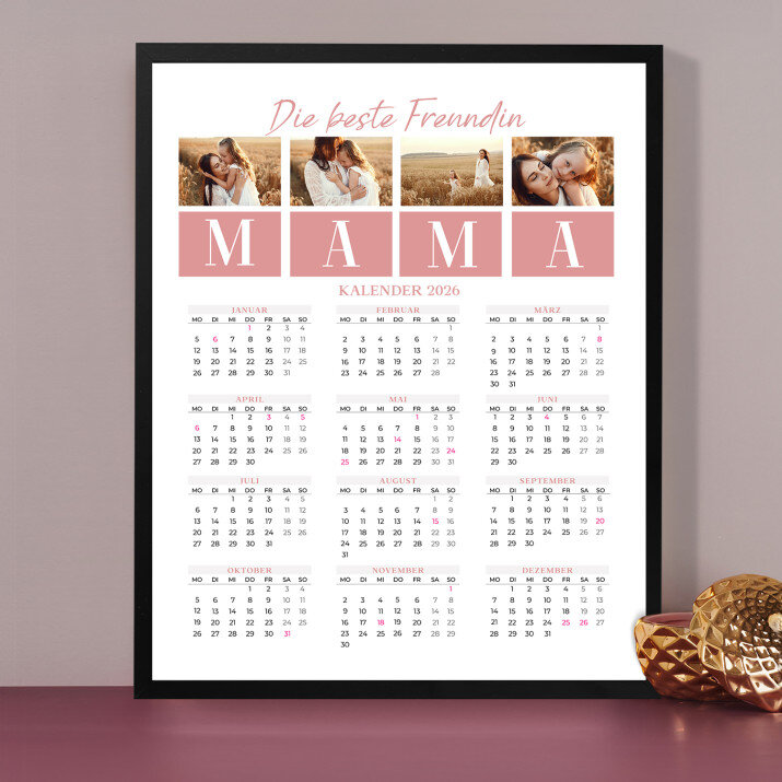 Mama beste Freundin - Kalender im Rahmen Mama beste Freundin - Kalender im Rahmen