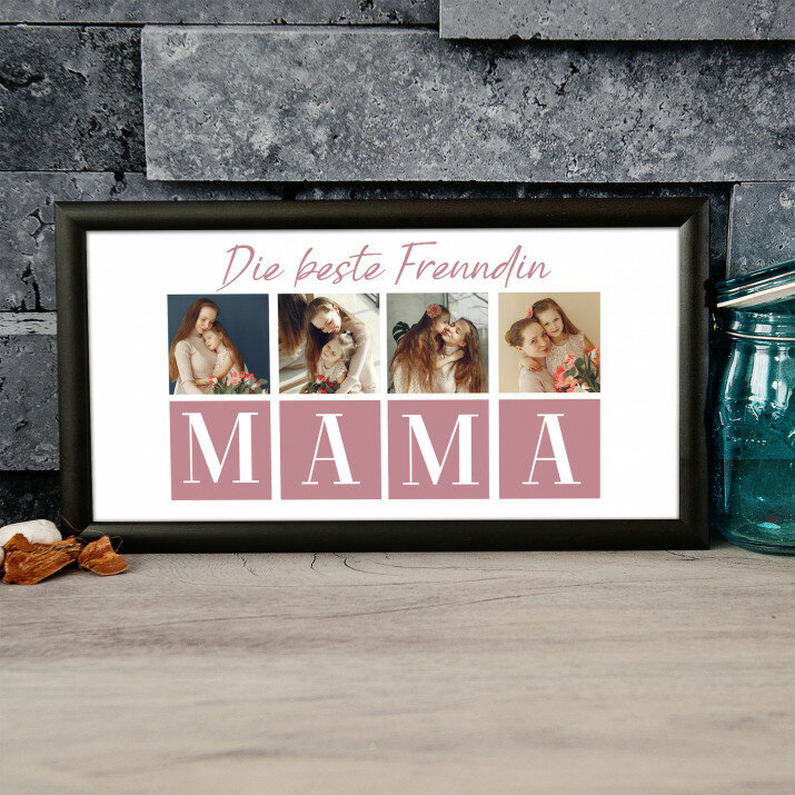 Mama die beste Freundin - Kunstdruck mit Rahmen