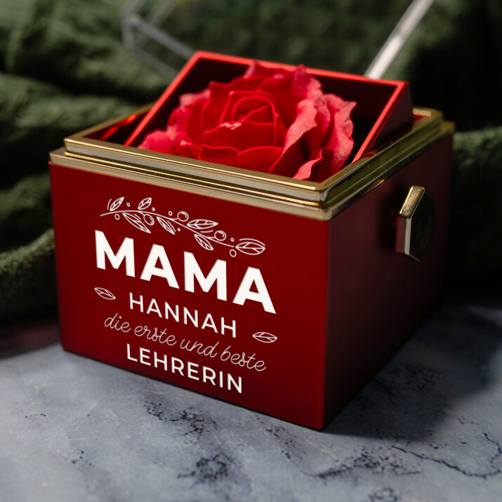 Mama ist die erste und beste lehrerin - Schmuckkästchen mit einer Rose