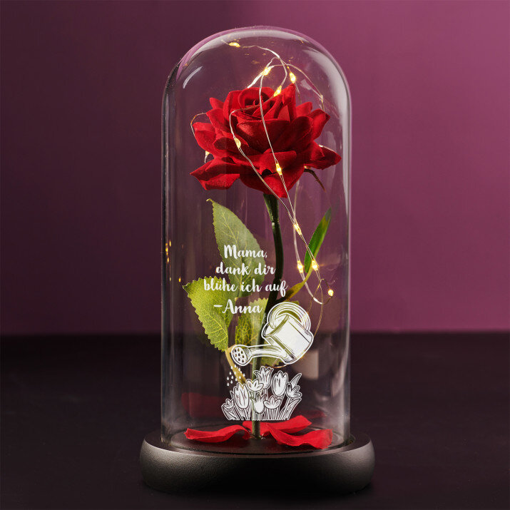 Mama, dank dir blühe ich auf - Ewige Rose Im Glas