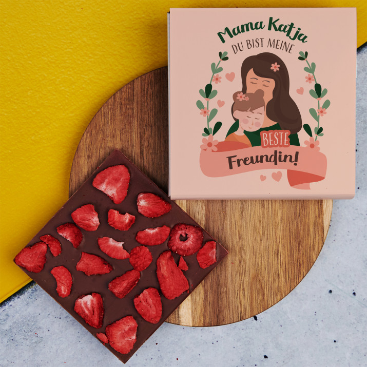 Mama, du bist meine beste Freundin - Schokolade mit Erdbeeren